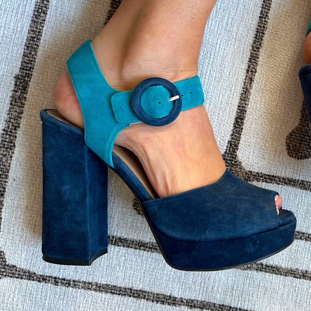 M. Gemi Blue Suede Heels